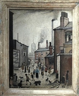 lowry painting Houses near a mill