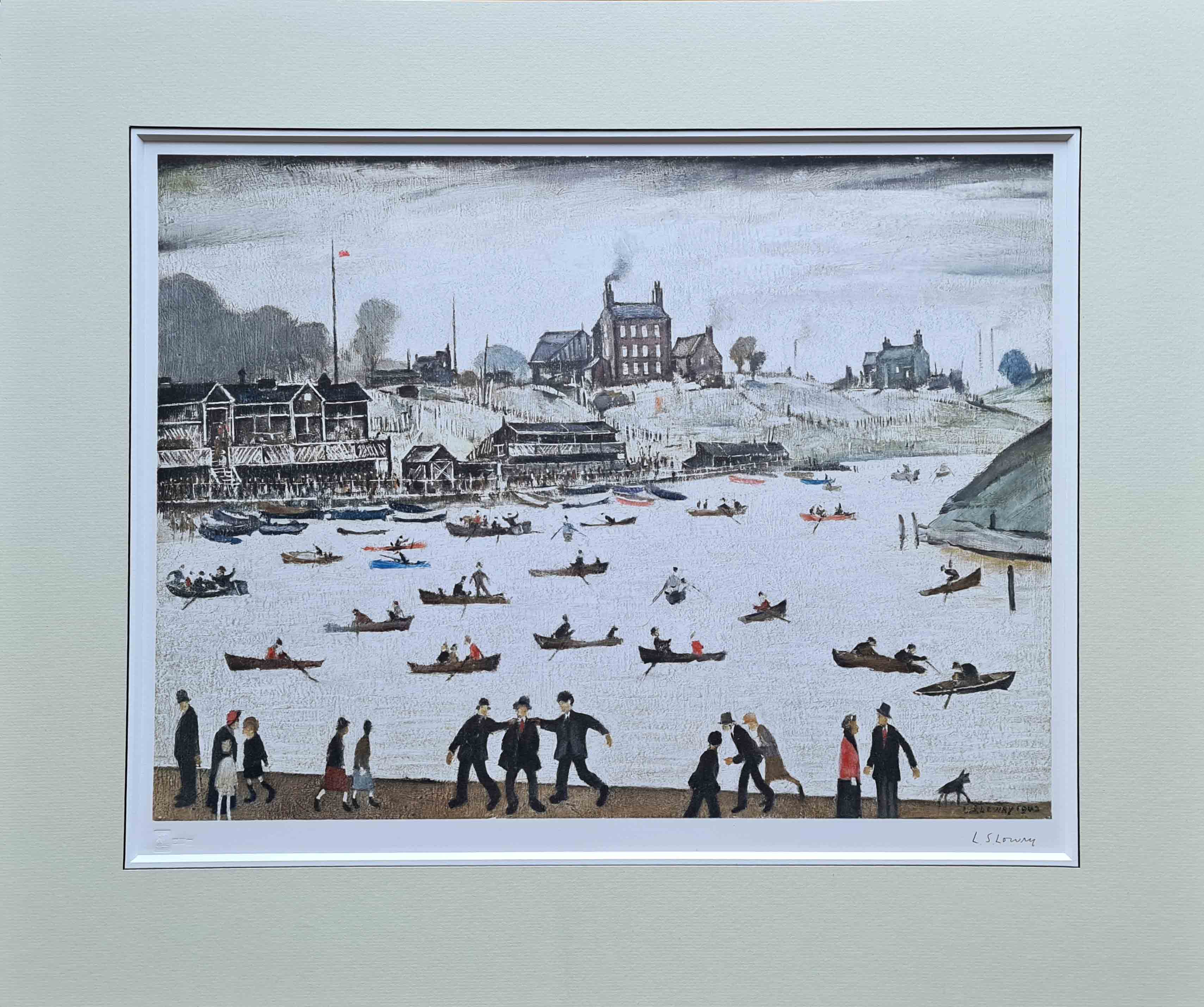 lowry, signed print, crime lake, lslowry