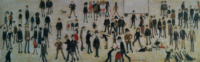 ls lowry crowd around a cricket sight board print