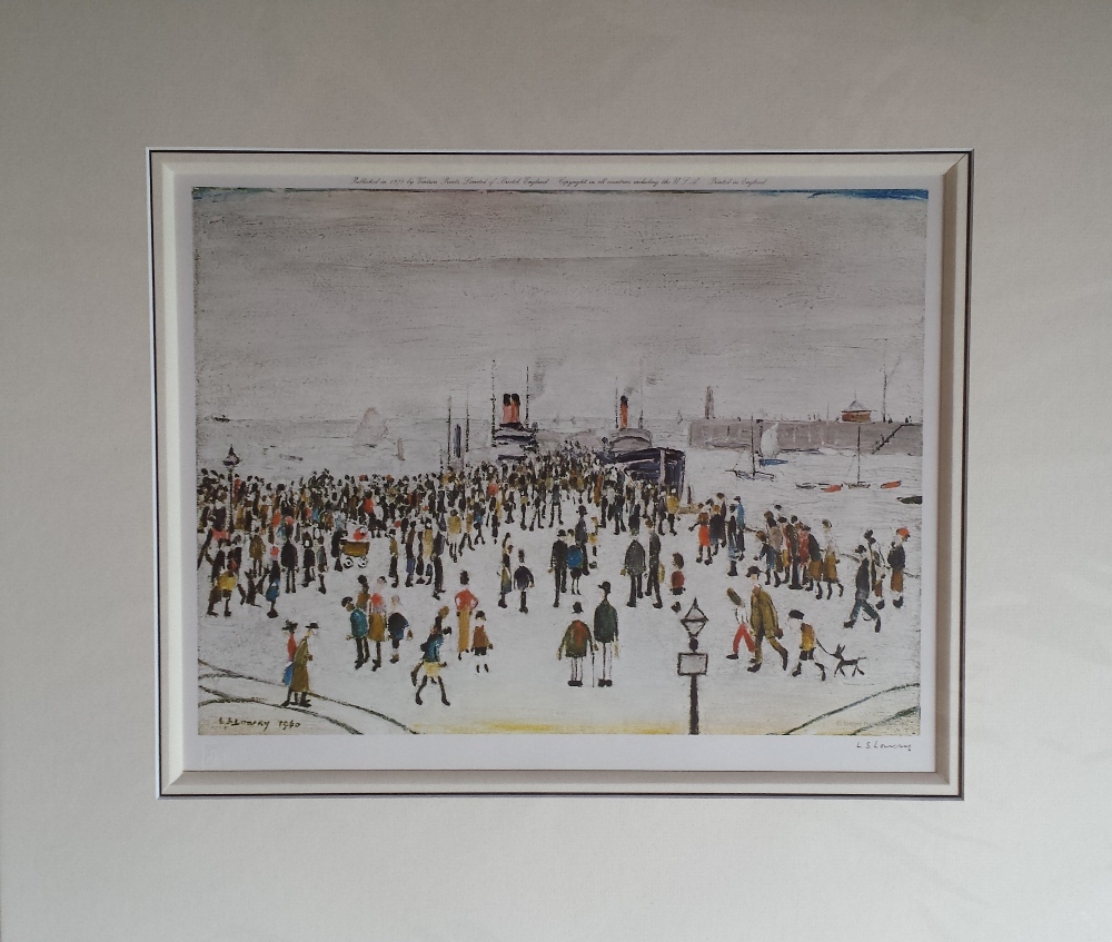 lowry ferry boats signed print lslowry