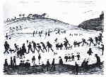 Hillside, Lowry original signed limited edition lithograph