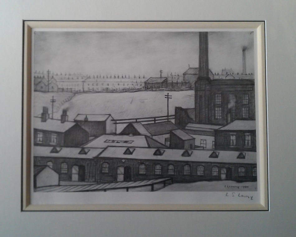 print lowry street scene signed