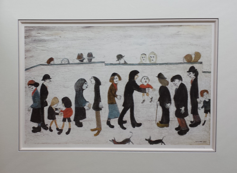 lowry man holding child print