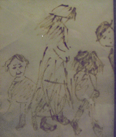 lowry figures ink original drawing
