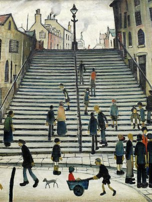 lowry, Steps at Wick, painting