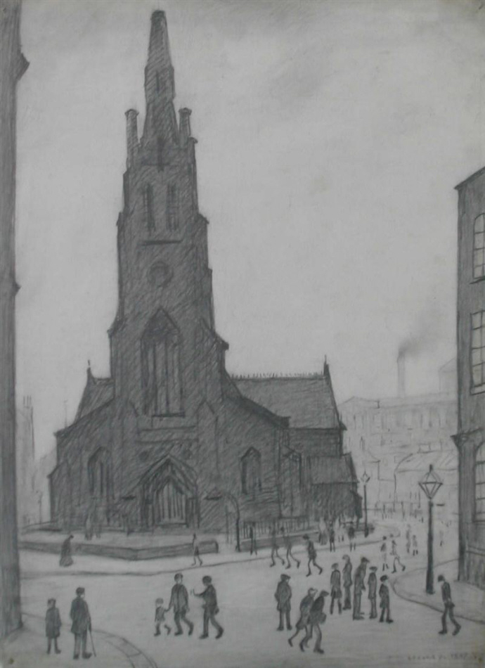 lowry st. simon's church, drawing original drawing