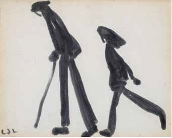 lowry Two Figures Walking