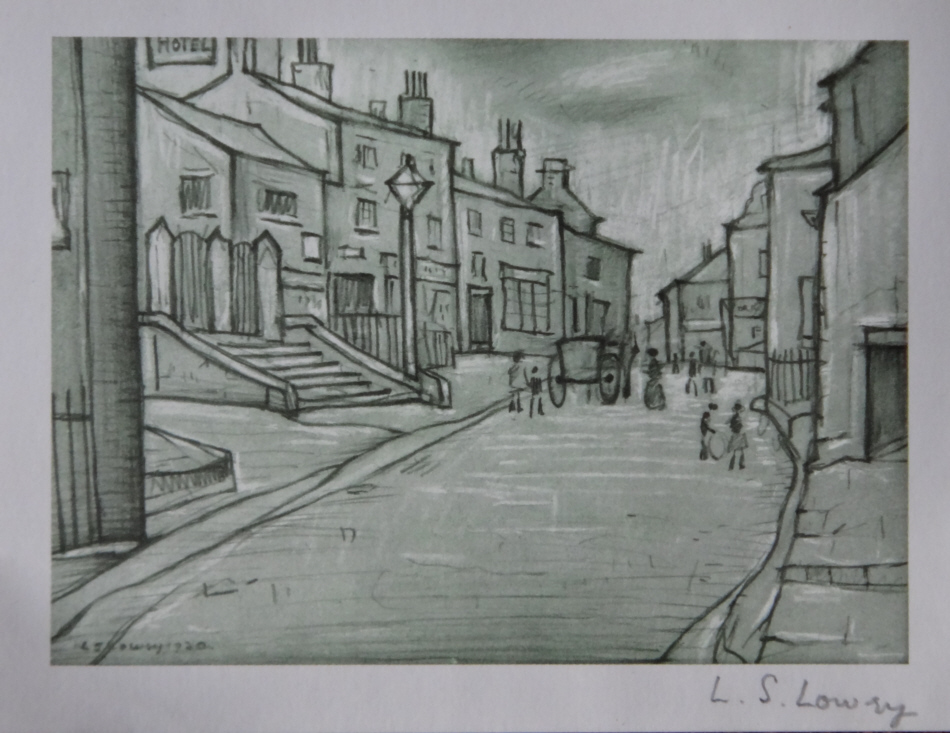 print lowry street scene signed