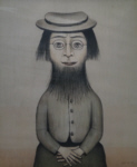 lowry signed prints, woman with beard lowry signed prints, woman with beard
